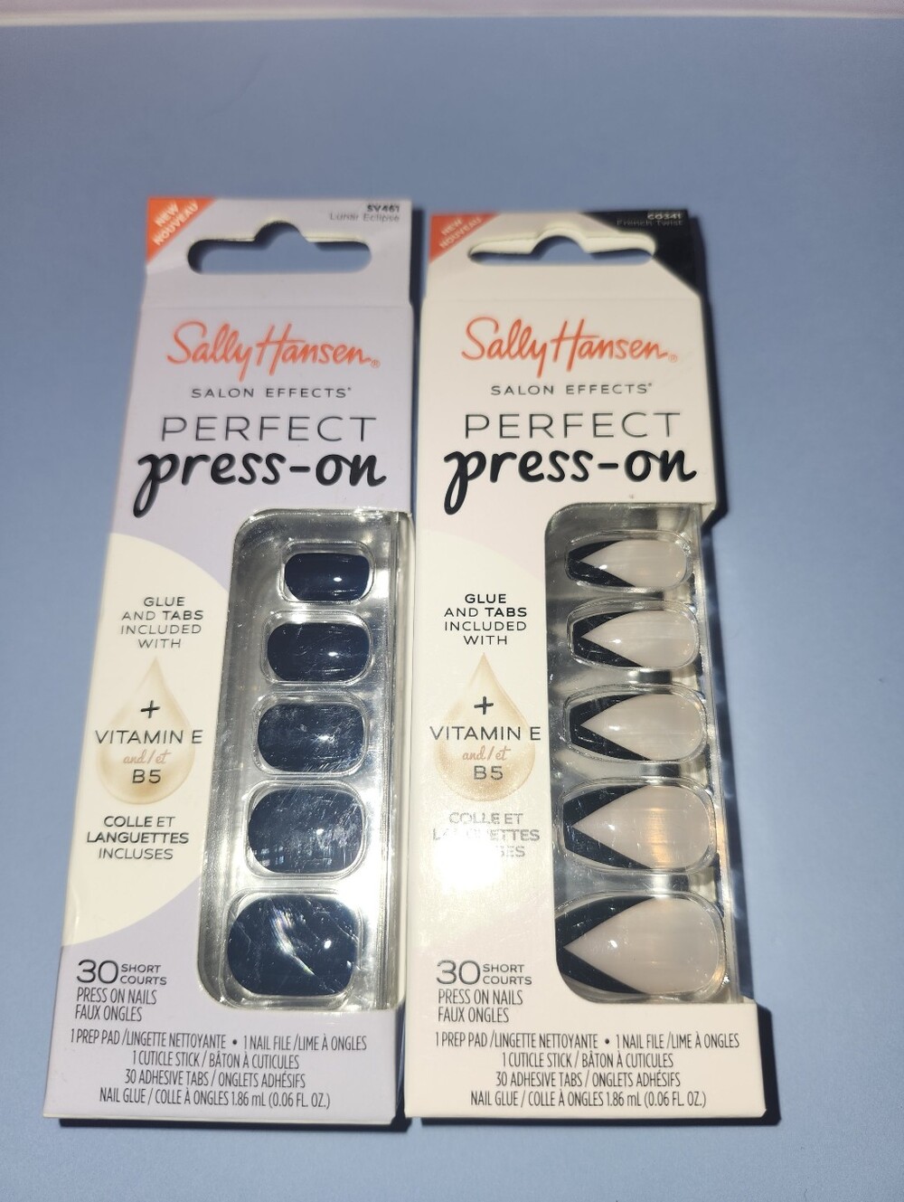 Sally Hansen Perfect Press-On Nails - Navy & Nude Duo